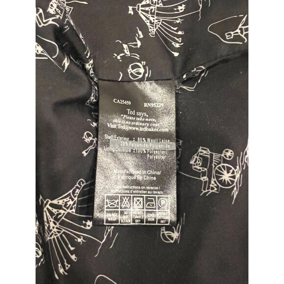 Ted Baker Beige Wool Blend Hooded Duffle Coat Size 2 US 4-6 - Picture 7 of 8